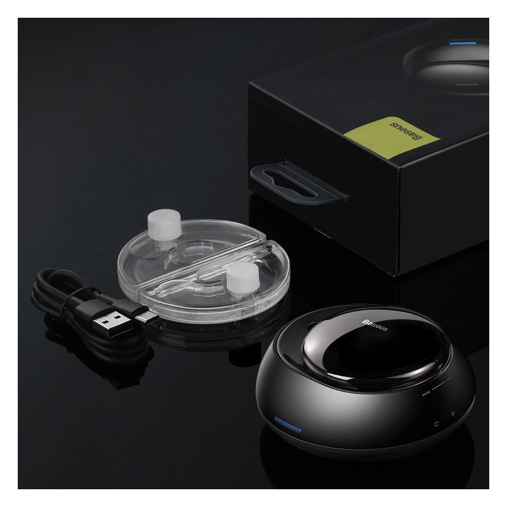 Wholesale Baseus car air freshener with atomizer black + 2 cartridges (Freesia + Basil with Mandarin) + USB-C charging cable 1m - BSU3590 - {ean13} - Hurt