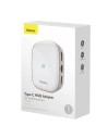 Wholesale Baseus multifunctional USB Type C HUB, memory card reader, external network card (USB 3.0, RJ45, HDMI, SD, micro SD) Power Delivery 60 W white - BSU3591 - {ean13} - Hurt