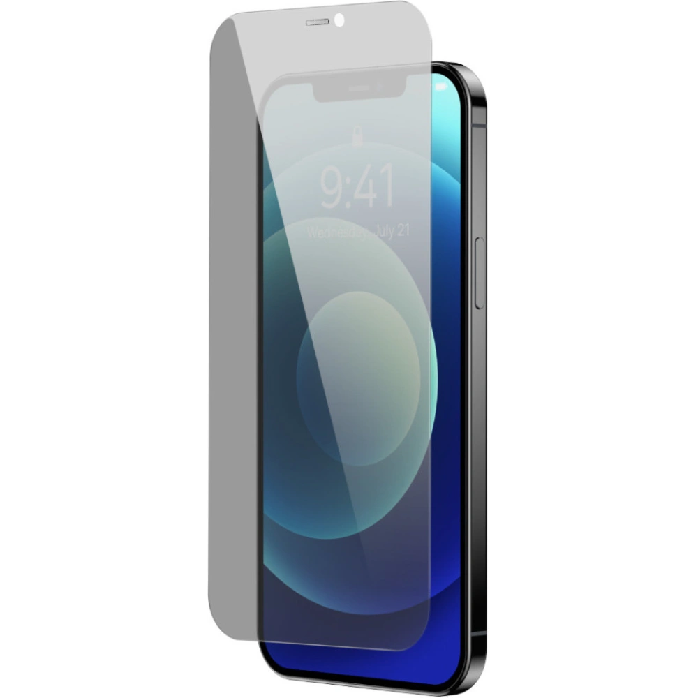Wholesale Baseus Anti Spy Glass Apple iPhone 12 Pro Max Privacy with a cover for the loudspeaker + positioner (case friendly) - BSU3592 - {ean13} - Hurt