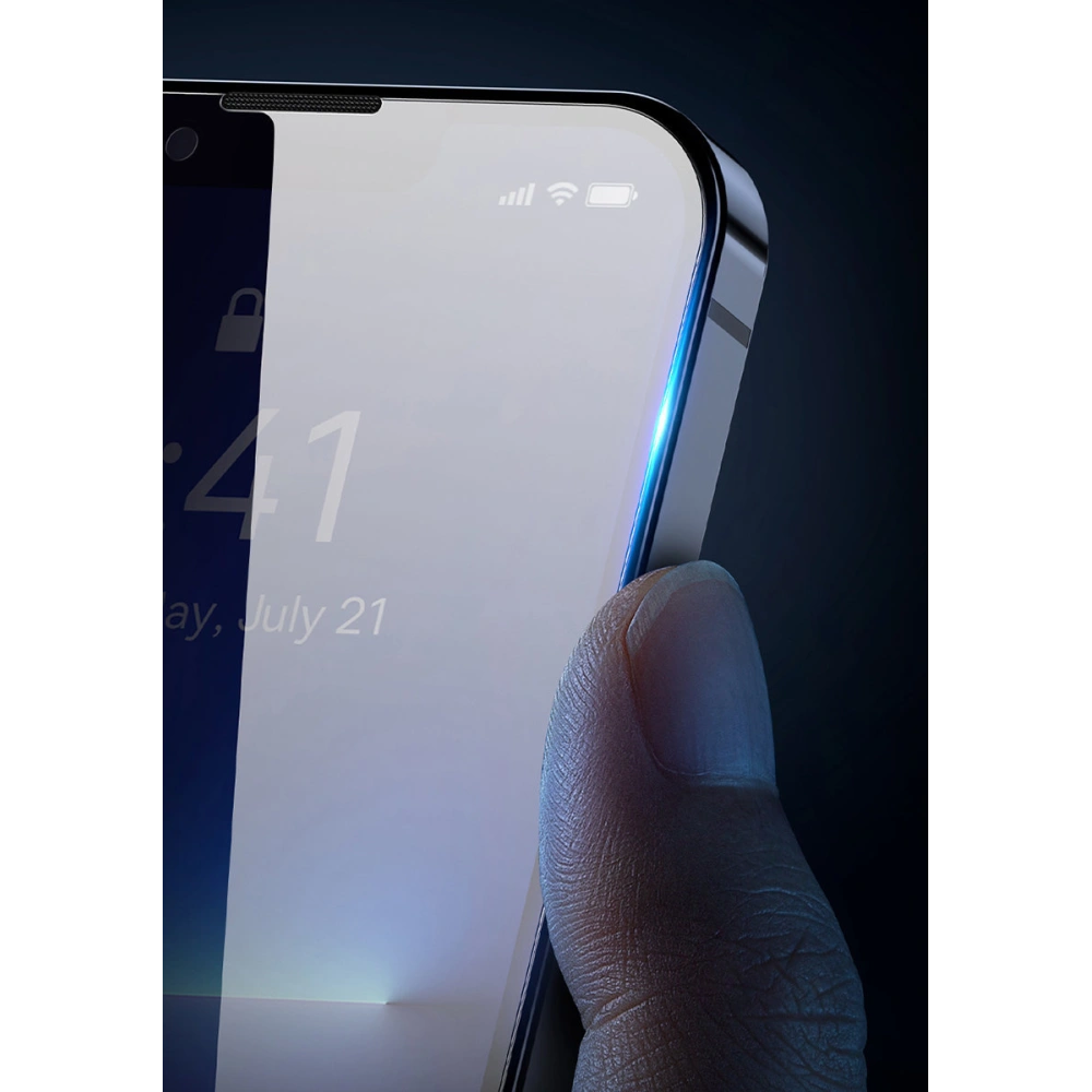 Wholesale Baseus Anti Spy Glass Apple iPhone 12 Pro Max Privacy with a cover for the loudspeaker + positioner (case friendly) - BSU3592 - {ean13} - Hurt