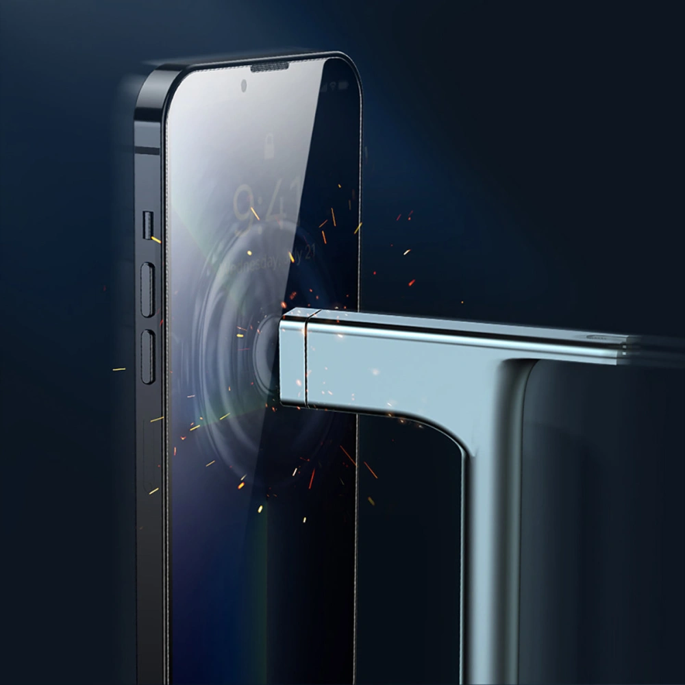 Wholesale Baseus Anti Spy Glass Apple iPhone 12 Pro Max Privacy with a cover for the loudspeaker + positioner (case friendly) - BSU3592 - {ean13} - Hurt