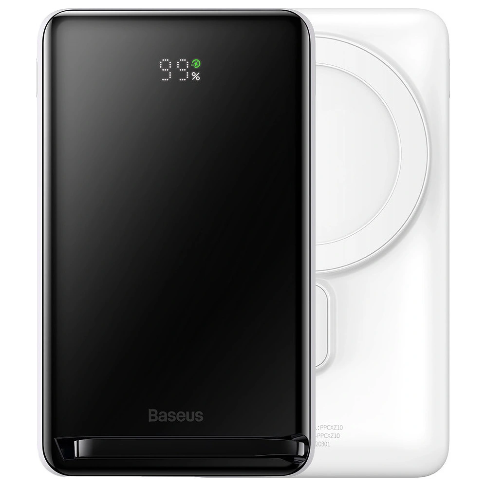 Hurtownia GSM - Powerbank Baseus Magnetic Halterung Wireless Charge MagSafe 10000mAh 20W weiß + USB-C Kabel Baseus Xiaobai Serie 60W 0,5m - BSU3594 - {ean13} - Hurt