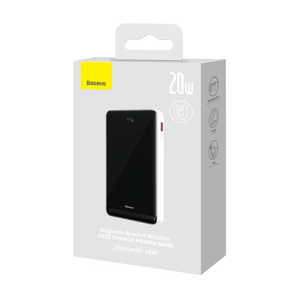 Hurtownia GSM - Powerbank Baseus Magnetic Halterung Wireless Charge MagSafe 10000mAh 20W weiß + USB-C Kabel Baseus Xiaobai Serie 60W 0,5m - BSU3594 - {ean13} - Hurt