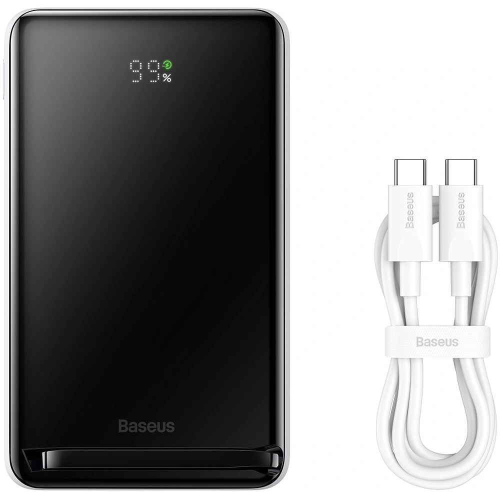 Hurtownia GSM - Powerbank Baseus Magnetic Halterung Wireless Charge MagSafe 10000mAh 20W weiß + USB-C Kabel Baseus Xiaobai Serie 60W 0,5m - BSU3594 - {ean13} - Hurt