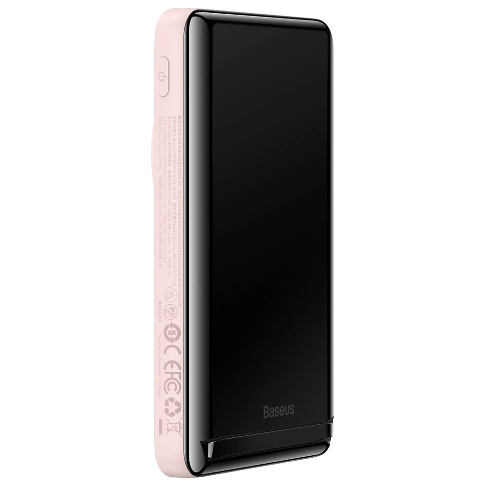 Hurtownia GSM - Powerbank Baseus Magnetic tartó vezeték nélküli töltés MagSafe 10000mAh 20W rózsaszín + USB-C kábel Baseus Xiaobai sorozat 60W 0,5m - BSU3595 - {ean13} - Hurt