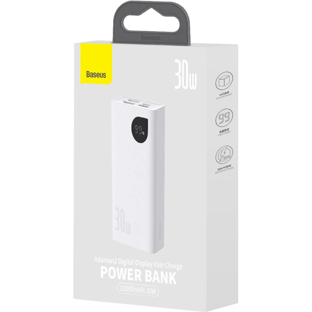 Wholesale Baseus Adaman2 Powerbank 10000mAh 30W 2xUSB/1xUSB-C PD QC SCP white - BSU3597 - {ean13} - Hurt