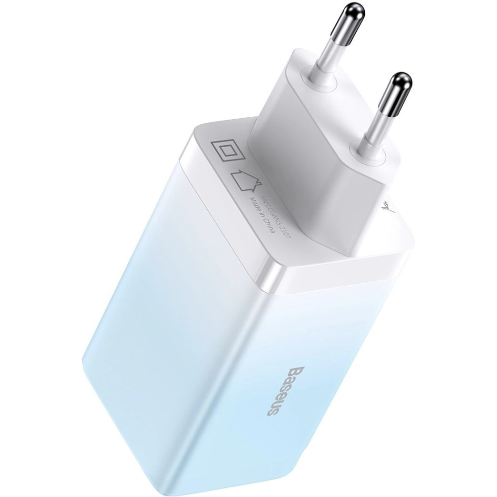 Hurtownia GSM - Încărcătorul de rețea GaN Baseus 2xUSB-C/USB 65W QC PD albastru + cablu USB-C 100W 1m albastru - BSU3598 - {ean13} - Hurt