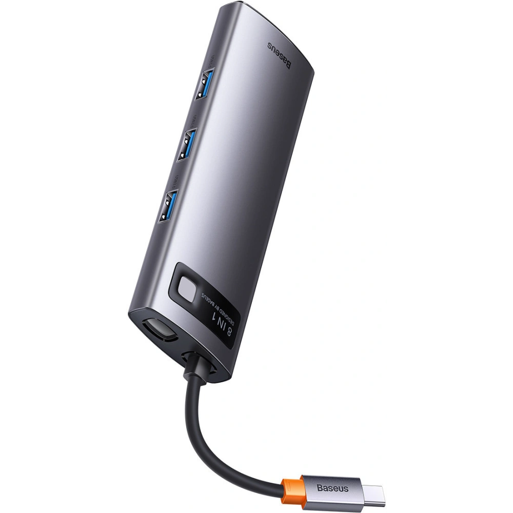 Wholesale Baseus Metal Gleam Series 8in1 HUB Docking Station USB-C - HDMI/3x USB 3.2 Gen.1/Power Delivery/SD card reader/TF card reader/VGA gray - BSU3599 - {ean13} - Hurt
