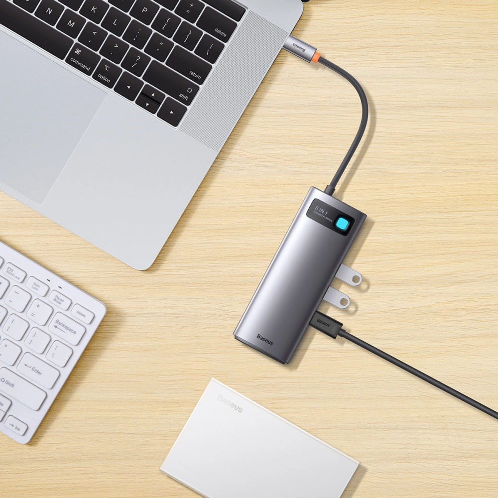 Wholesale Baseus Metal Gleam Series 8in1 HUB Docking Station USB-C - HDMI/3x USB 3.2 Gen.1/Power Delivery/SD card reader/TF card reader/VGA gray - BSU3599 - {ean13} - Hurt