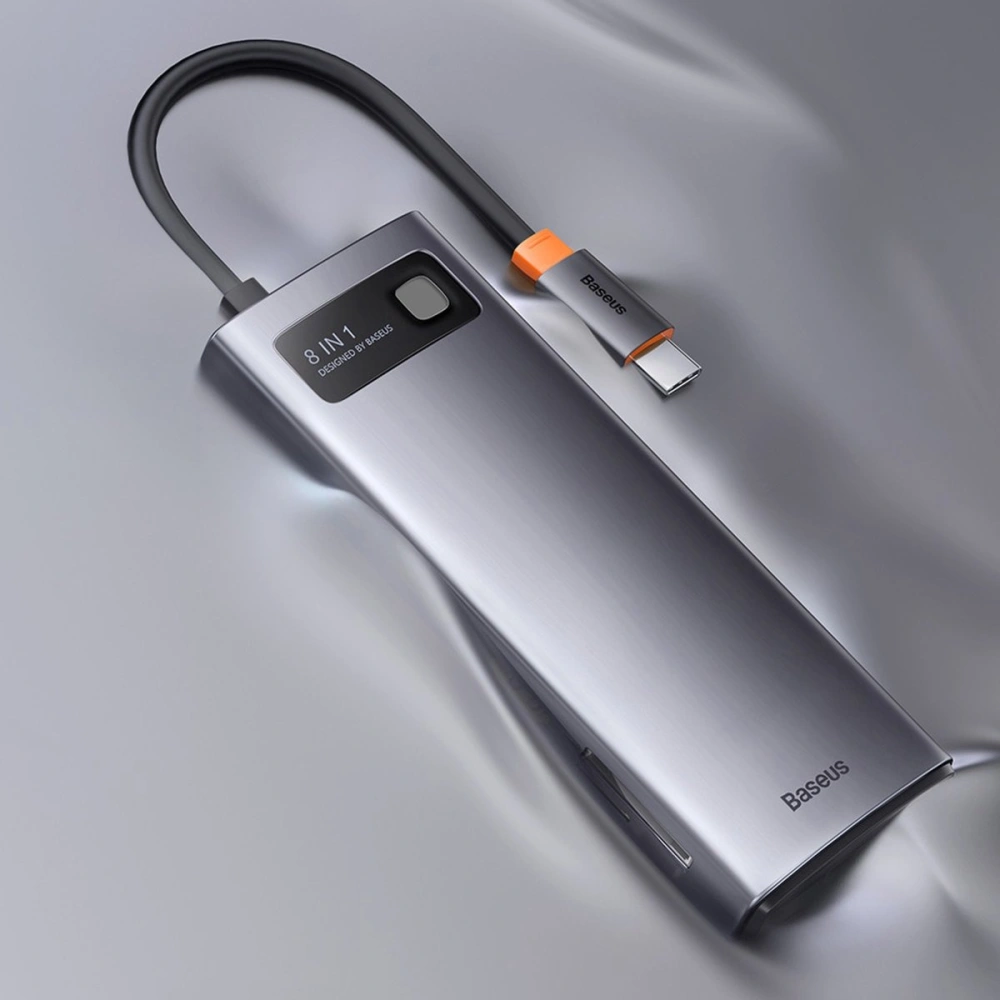 Wholesale Baseus Metal Gleam Series 8in1 HUB Docking Station USB-C - HDMI/3x USB 3.2 Gen.1/Power Delivery/SD card reader/TF card reader/VGA gray - BSU3599 - {ean13} - Hurt