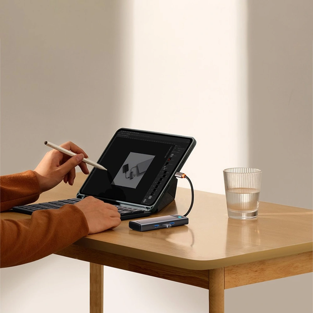 Wholesale Baseus Metal Gleam Series 8in1 HUB Docking Station USB-C - HDMI/3x USB 3.2 Gen.1/Power Delivery/SD card reader/TF card reader/VGA gray - BSU3599 - {ean13} - Hurt