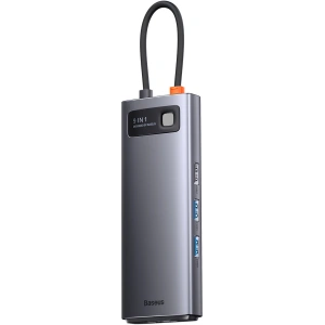 Hurtownia GSM - Hub Baseus Metal Gleam Series 9in1 USB-C - 2xHDMI/2xUSB 3.2 Gen. 1/USB 2.0/Power Delivery/SD kártyaolvasó/TF kártyaolvasó/RJ-45 szürke - BSU3600 - {ean13} - Hurt