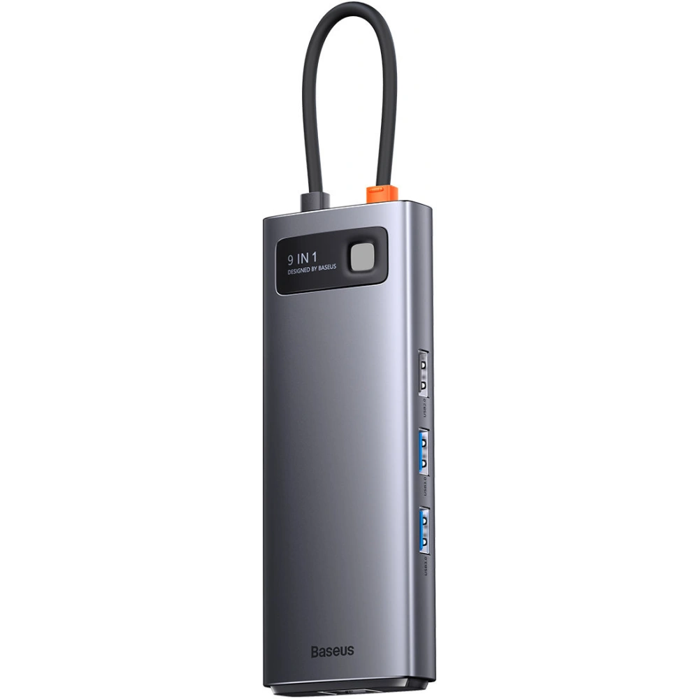 Hurtownia GSM - Hub Baseus Metal Gleam Series 9in1 USB-C - 2xHDMI/2xUSB 3.2 Gen. 1/USB 2.0/Power Delivery/SD-Kartenleser/TF-Kartenleser/RJ-45 grau - BSU3600 - {ean13} - Hurt