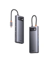 Hurtownia GSM - Hub Baseus Metal Gleam Series 9in1 USB-C - 2xHDMI/2xUSB 3.2 Gen. 1/USB 2.0/Power Delivery/czytnik kart SD/czytnik kart TF/RJ-45 szary - BSU3600 - {ean13} - Hurt