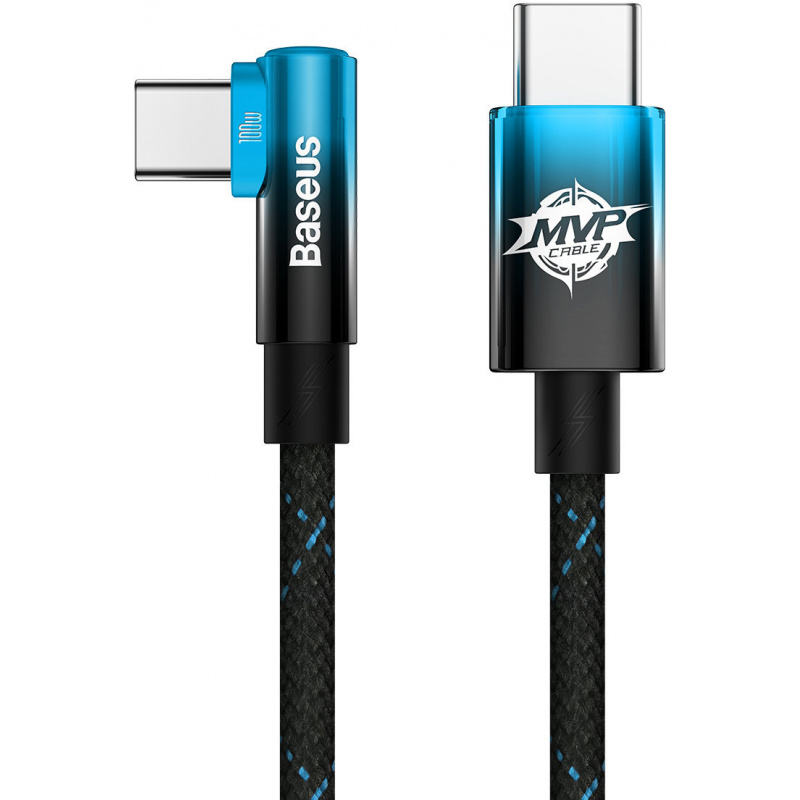 Baseus Distributor - 6932172612467 - BSU3601 - Baseus MVP Elbow Angle Cable Power Delivery USB-C/USB-C 1m 100W 5A blue - B2B homescreen