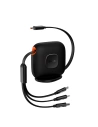 Zsinór hosszan húzható Baseus Traction Series 3in1 USB-C - microUSB/USB-C/Lightning Power Delivery 100W 1,7m fekete