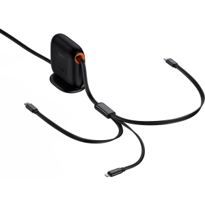 Kabel zwijany Baseus Traction Series 3in1 USB-C - microUSB/USB-C/Lightning Power Delivery 100W 1,7m czarny