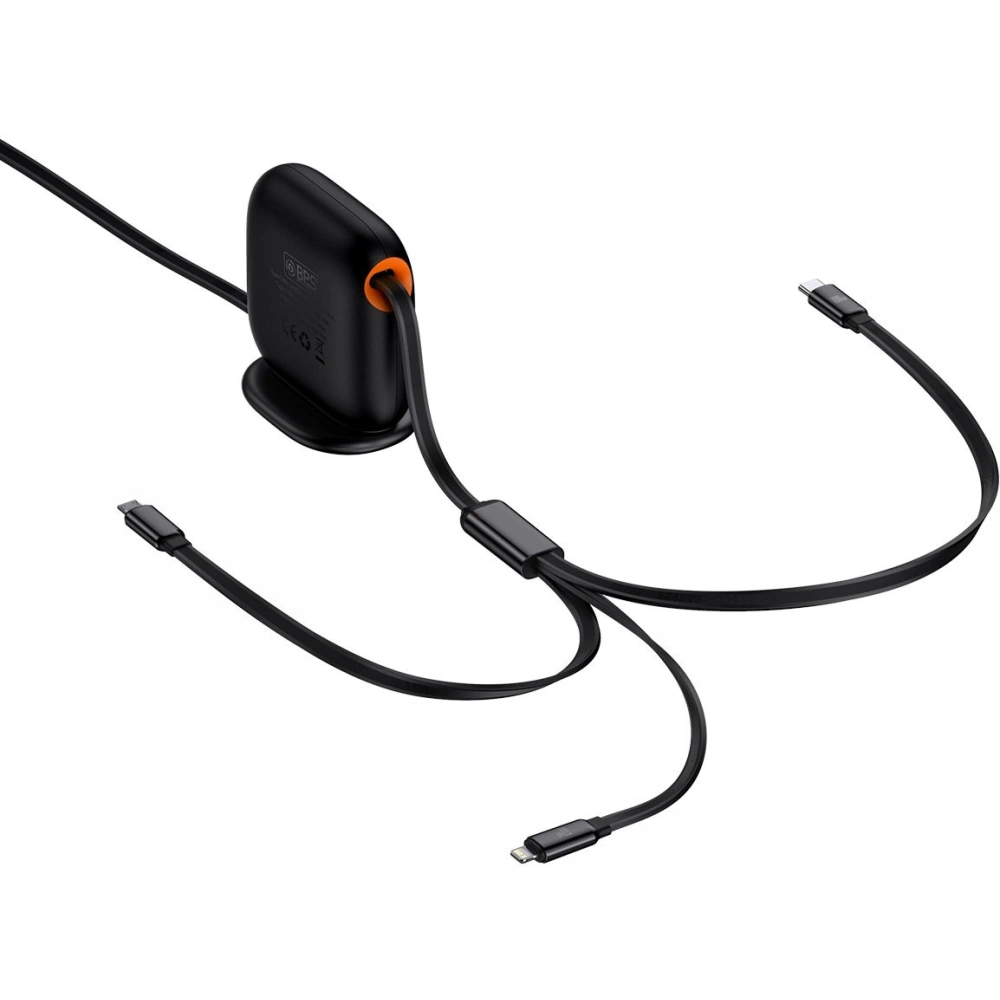Hurtownia GSM - Zsinór hosszan húzható Baseus Traction Series 3in1 USB-C - microUSB/USB-C/Lightning Power Delivery 100W 1,7m fekete - BSU3603 - {ean13} - Hurt
