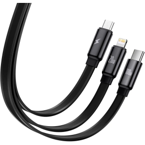 Kabel zwijany Baseus Traction Series 3in1 USB-C - microUSB/USB-C/Lightning Power Delivery 100W 1,7m czarny
