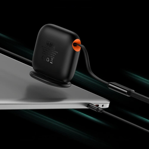 Kabel zwijany Baseus Traction Series 3in1 USB-C - microUSB/USB-C/Lightning Power Delivery 100W 1,7m czarny