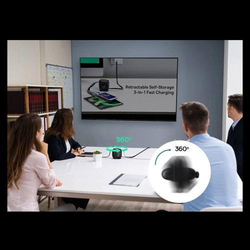 Kabel zwijany Baseus Traction Series 3in1 USB-C - microUSB/USB-C/Lightning Power Delivery 100W 1,7m czarny