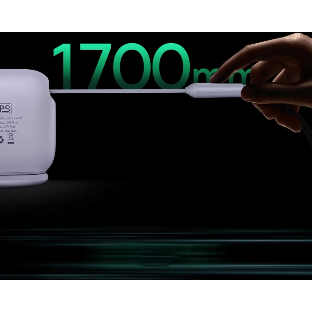 Hurtownia GSM - Zsinór hosszan húzható Baseus Traction Series 3in1 USB-C - microUSB/USB-C/Lightning Power Delivery 100W 1,7m fekete - BSU3603 - {ean13} - Hurt