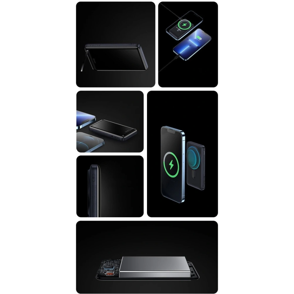 Hurtownia GSM - Powerbank Baseus Magnetic Halterung Wireless Charge MagSafe 10000mAh 20W Auslandsedition blau + USB-C Kabel Xiaobai 60W 0,5m - BSU3604 - {ean13} - Hurt