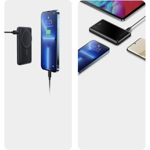 Hurtownia GSM - Powerbank Baseus Magnetic Bracket Wireless Charge MagSafe 10000mAh 20W Overseas Edition niebieski + kabel USB-C Xiaobai 60W 0,5m - BSU3604 - {ean13} - Hurt
