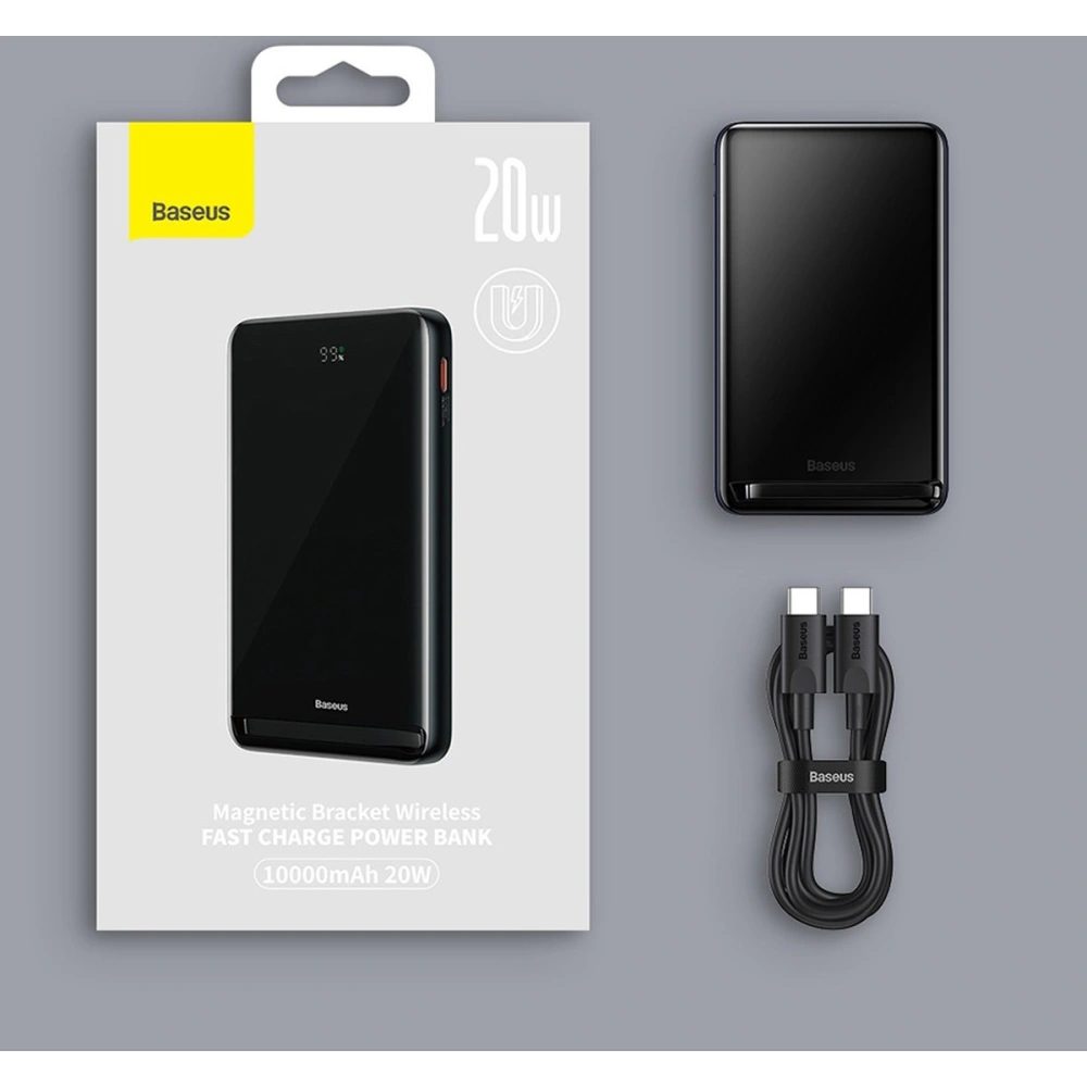 Hurtownia GSM - Powerbank Baseus Magnetic Bracket Wireless Charge MagSafe 10000mAh 20W Overseas Edition różowy + kabel USB-C Xiaobai 60W 0,5m - BSU3606 - {ean13} - Hurt