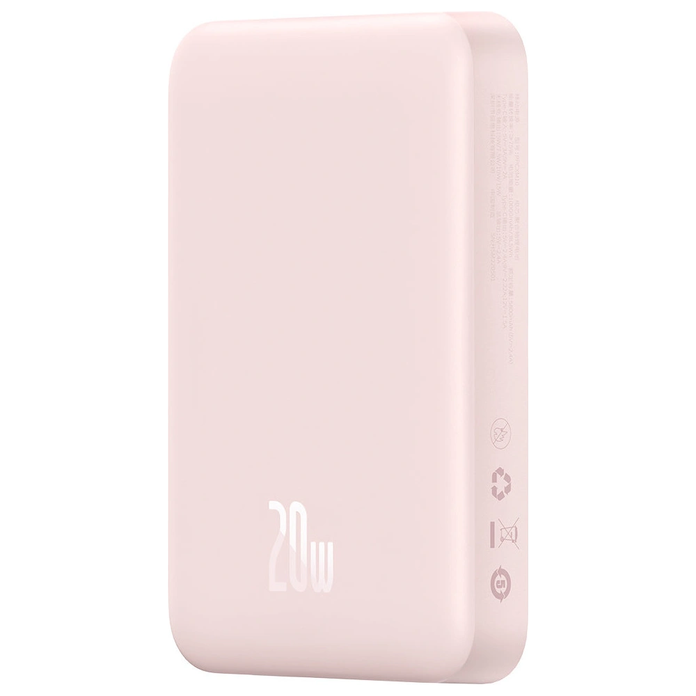 Hurtownia GSM - Powerbank Baseus Magnetic Mini 10000mAh 20W różowy + kabel USB-C/USB-C 60W 0,5m biały - BSU3607 - {ean13} - Hurt