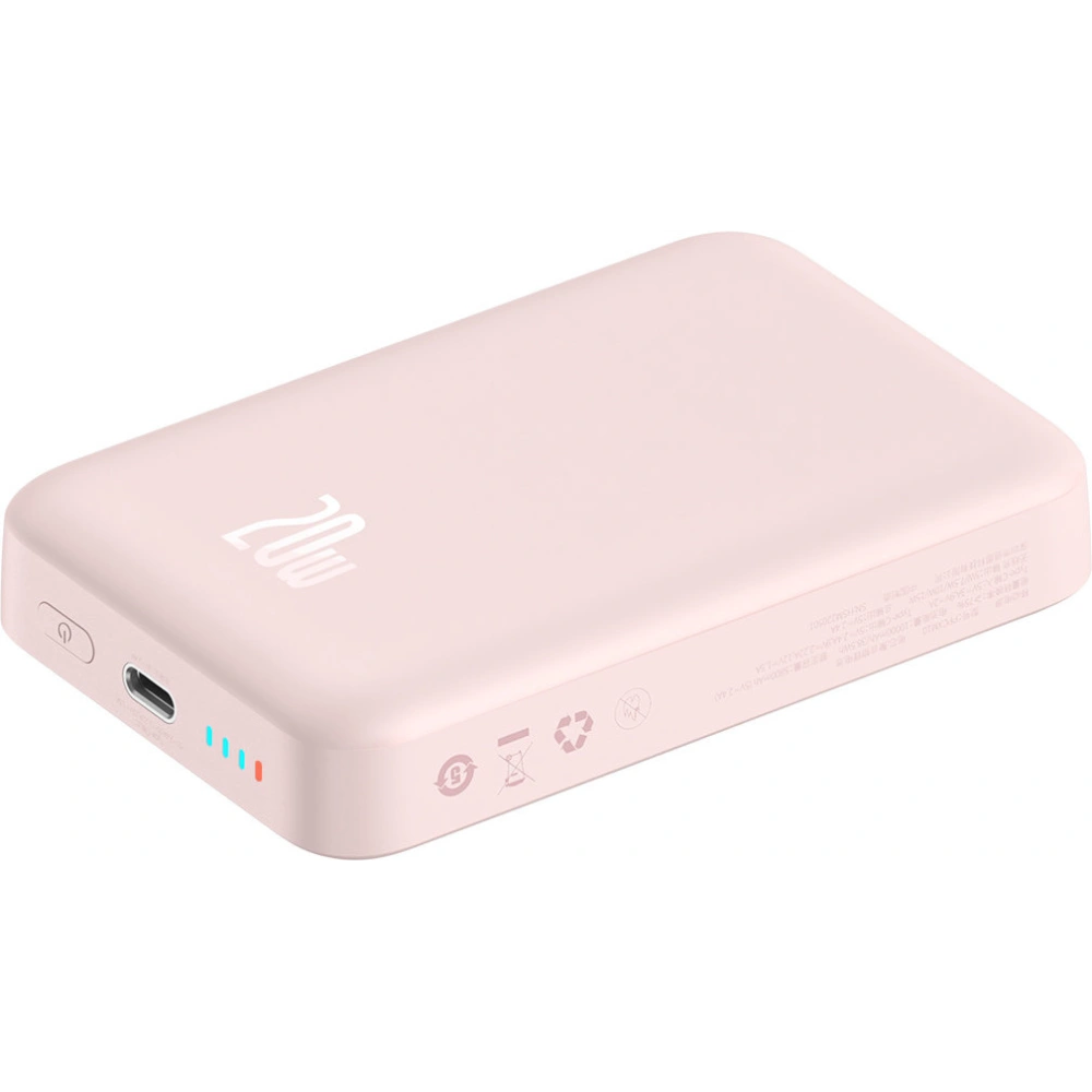Hurtownia GSM - Powerbank Baseus Magnetic Mini 10000mAh 20W rózsaszín + USB-C/USB-C 60W 0,5m fehér kábel - BSU3607 - {ean13} - Hurt