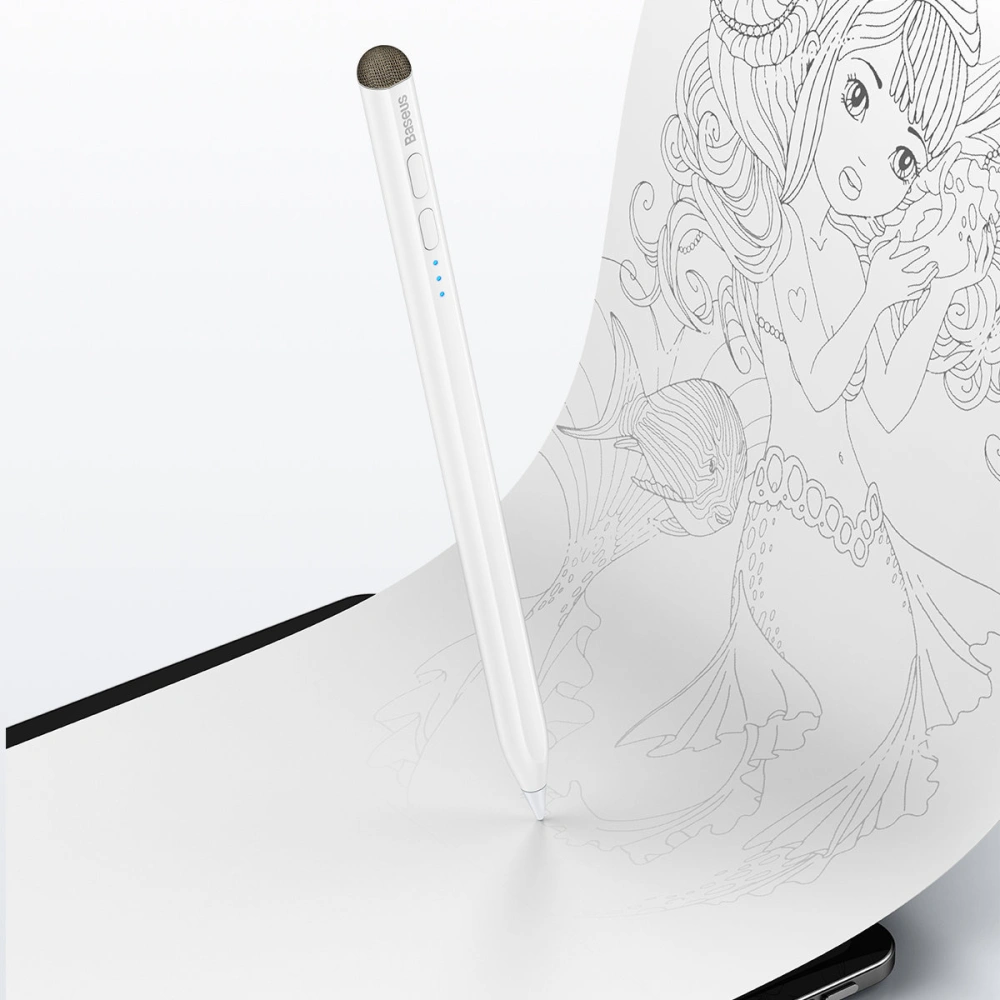 Wholesale Baseus Smooth Writing Active Stylus Pen for Apple iPad with Cap for Capacitive screens white - BSU3608 - {ean13} - Hurt
