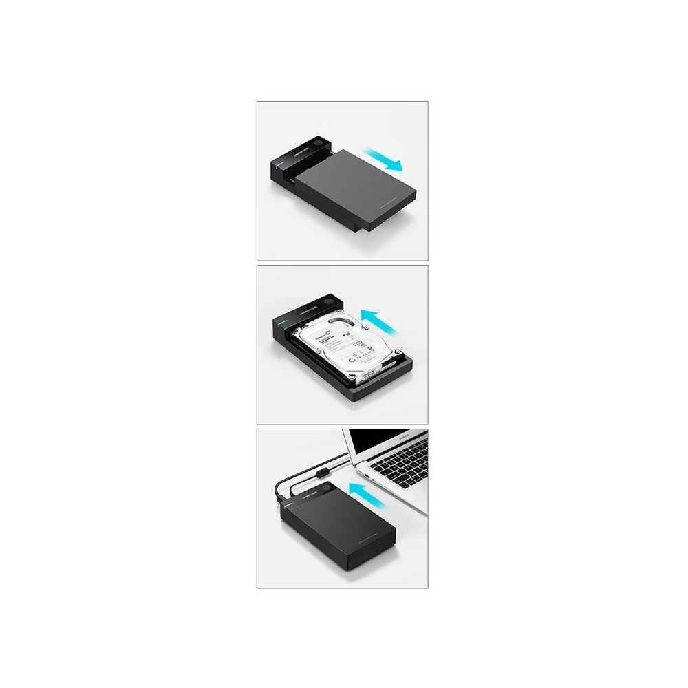 Hurtownia GSM - UGREEN 3,5 hüvelykes HDD ház SATA USB 3.0 fekete - UGR1416 - {ean13} - Hurt