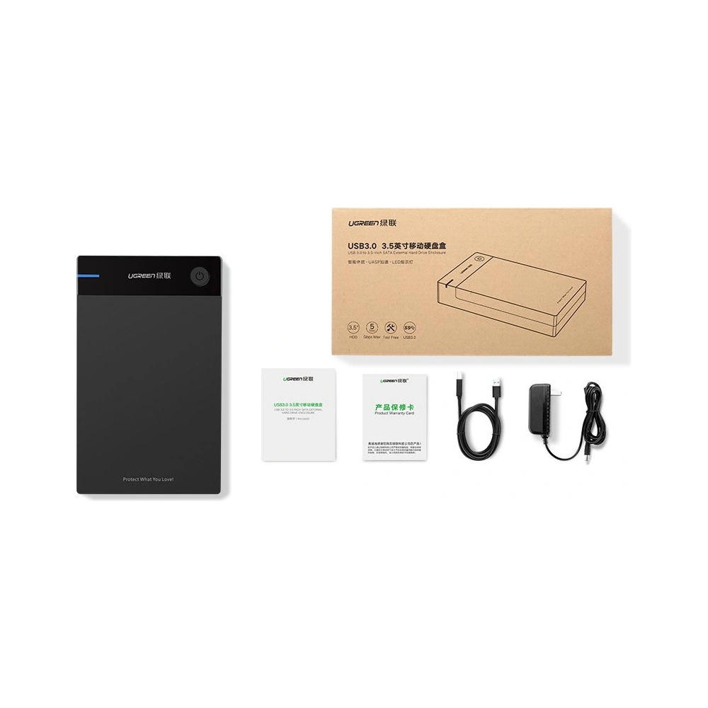 Hurtownia GSM - UGREEN 3,5 hüvelykes HDD ház SATA USB 3.0 fekete - UGR1416 - {ean13} - Hurt