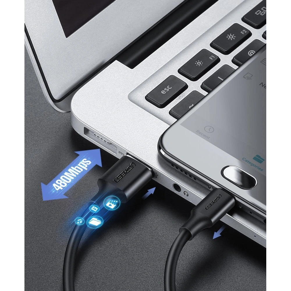 Hurtownia GSM - Kabel UGREEN US289 USB/microUSB 2,4A 480Mbps 1,5m černý - UGR1417 - {ean13} - Hurt