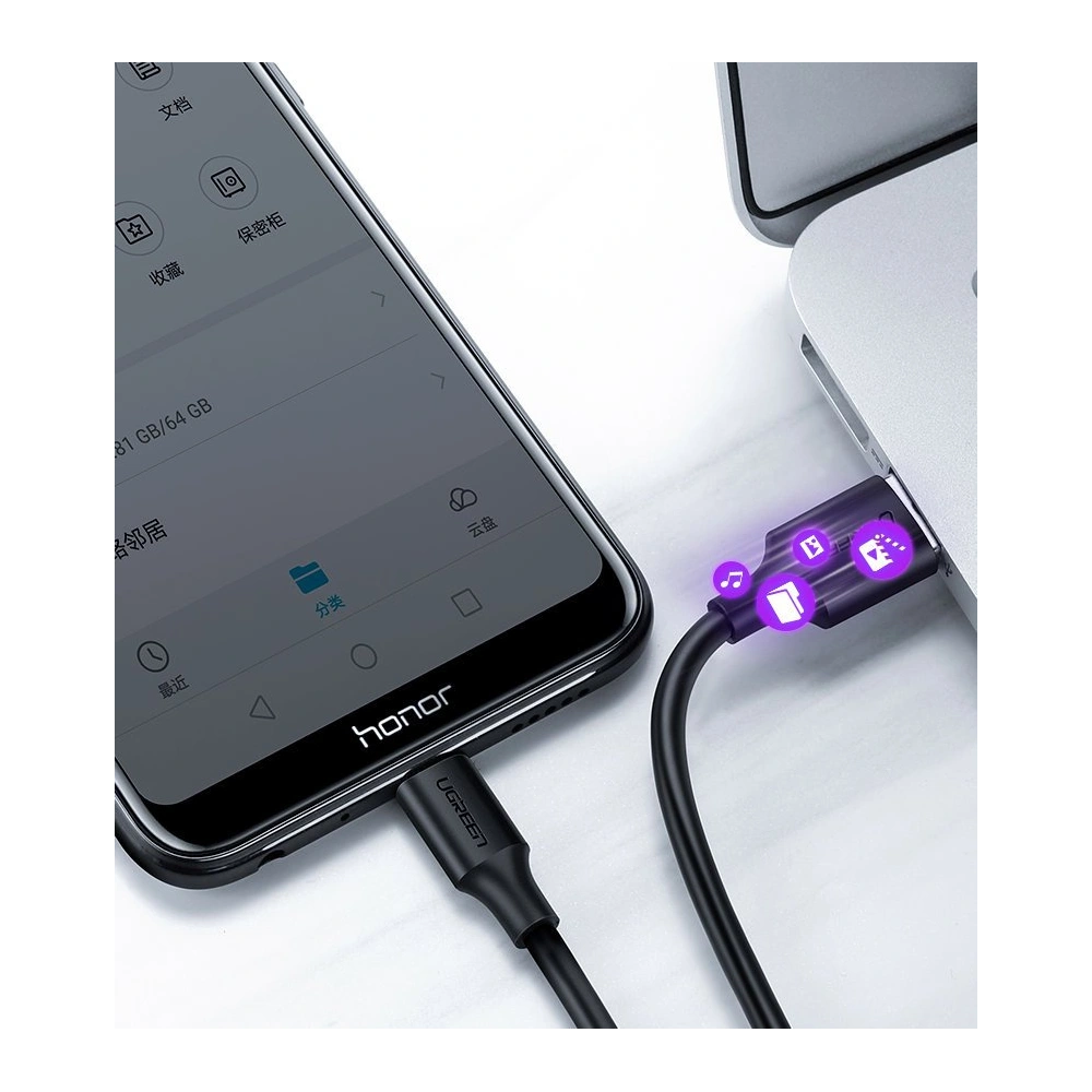 Hurtownia GSM - Kabel UGREEN US289 USB/microUSB 2,4A 480Mbps 1,5m czarny - UGR1417 - {ean13} - Hurt