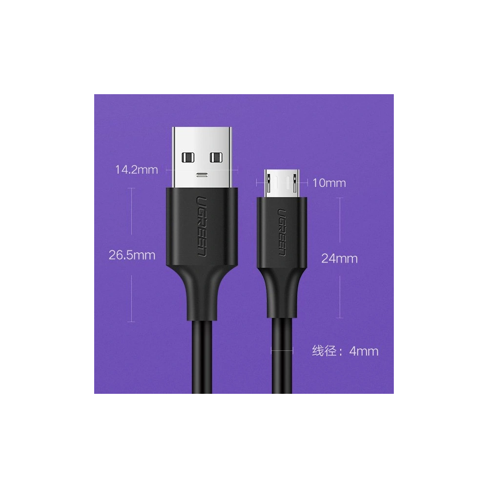 Hurtownia GSM - Kabel UGREEN US289 USB/microUSB 2,4A 480Mbps 1,5m czarny - UGR1417 - {ean13} - Hurt