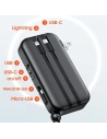 Hurtownia GSM - Powerbank USAMS PB63 3v1 10000mAh 20W QC US+EU zástrčka + kabel USB-C/Lightning/MicroUSB černý/black 10KCD17201 - USA789 - {ean13} - Hurt