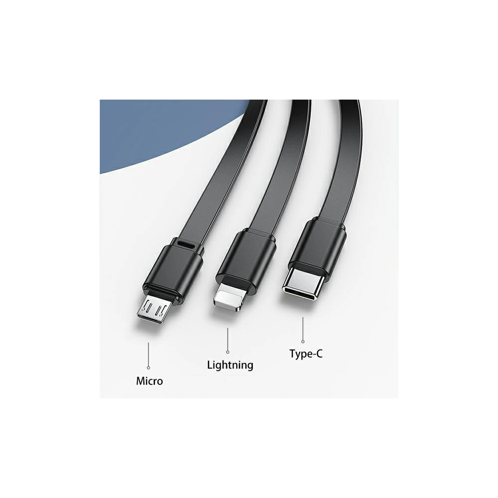 Hurtownia GSM - Powerbank USAMS PB63 3v1 10000mAh 20W QC US+EU zástrčka + kabel USB-C/Lightning/MicroUSB černý/black 10KCD17201 - USA789 - {ean13} - Hurt