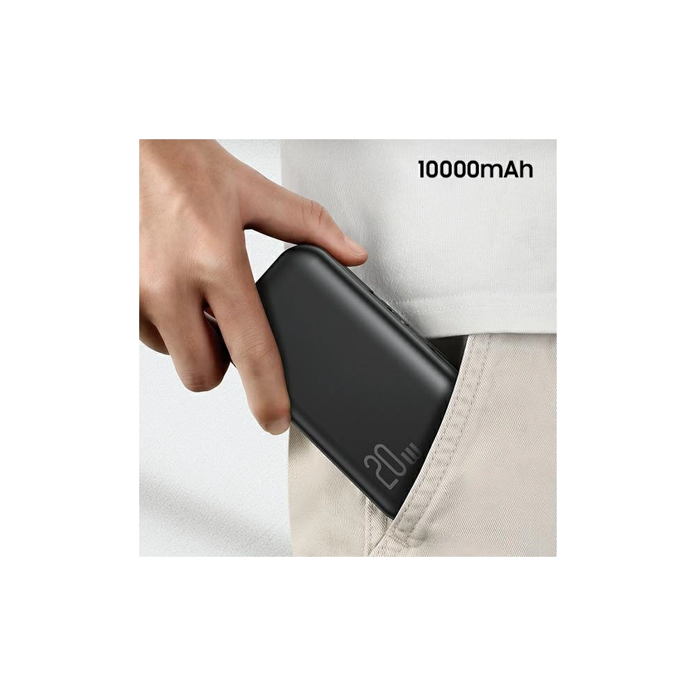 Hurtownia GSM - Powerbank USAMS PB63 3v1 10000mAh 20W QC US+EU zástrčka + kabel USB-C/Lightning/MicroUSB černý/black 10KCD17201 - USA789 - {ean13} - Hurt