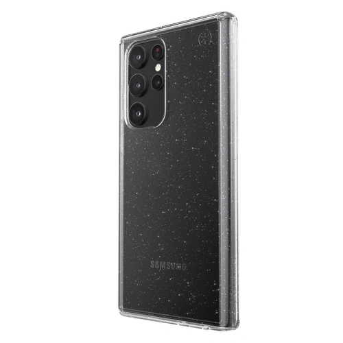 Etui Speck Presidio Perfect-Clear with Glitter MICROBAN Samsung Galaxy S22 Ultra (Clear/Platinum Glitter)