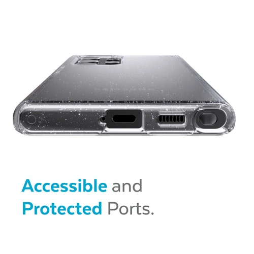 Etui Speck Presidio Perfect-Clear with Glitter MICROBAN Samsung Galaxy S22 Ultra (Clear/Platinum Glitter)