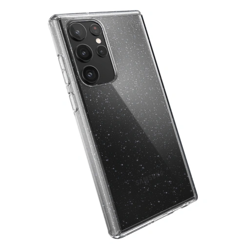 Etui Speck Presidio Perfect-Clear with Glitter MICROBAN Samsung Galaxy S22 Ultra (Clear/Platinum Glitter)