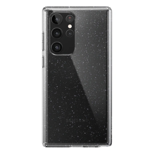 Etui Speck Presidio Perfect-Clear with Glitter MICROBAN Samsung Galaxy S22 Ultra (Clear/Platinum Glitter)