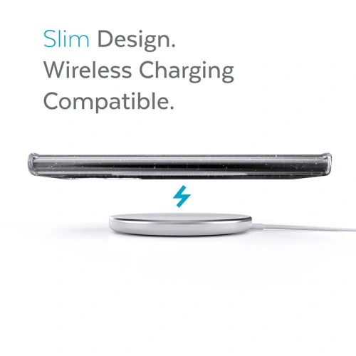 Etui Speck Presidio Perfect-Clear with Glitter MICROBAN Samsung Galaxy S22 Ultra (Clear/Platinum Glitter)