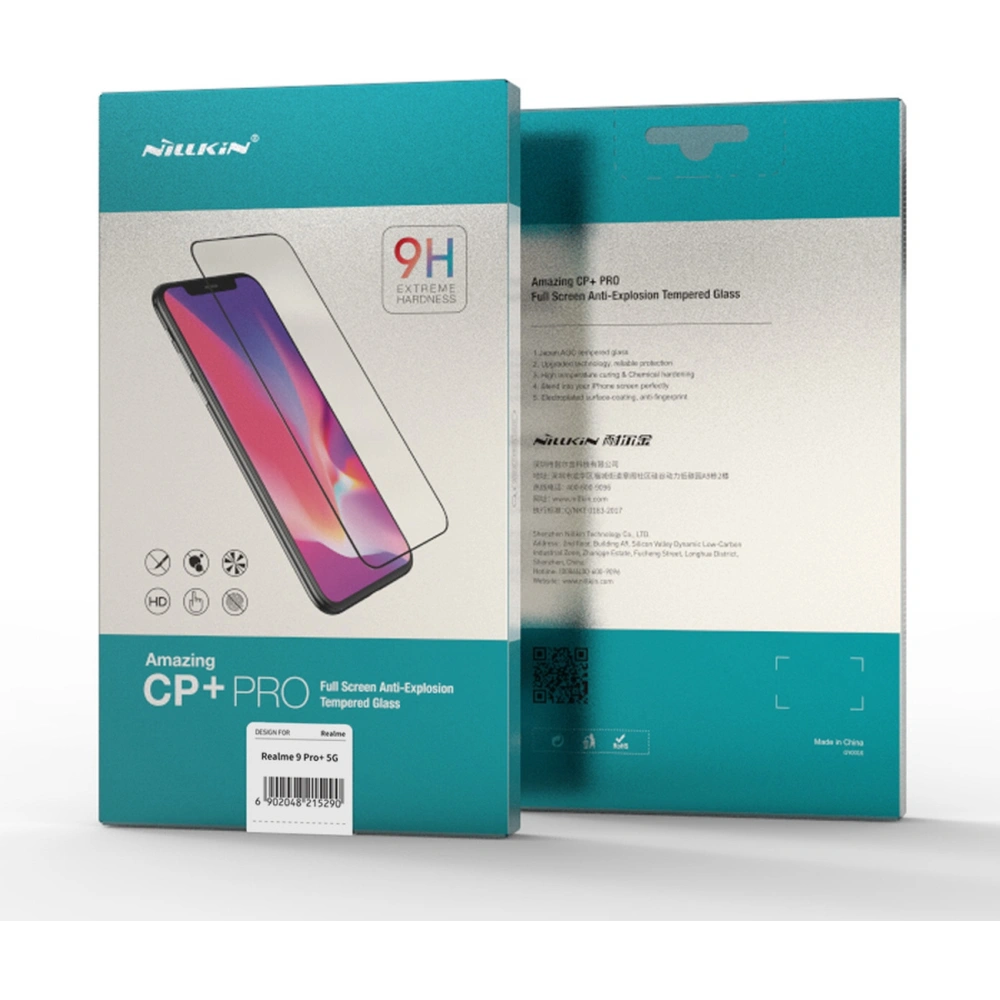 Hurtownia GSM - Gehärtetes Glas Nillkin Amazing CP+ PRO Realme 9 Pro+ Plus schwarz - NLK692 - {ean13} - Hurt