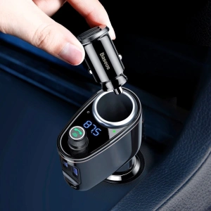 Hurtownia GSM - FM-Transmitter mit Auto-Ladegerät Baseus Locomotive Black - BSU083BLK - {ean13} - Hurt