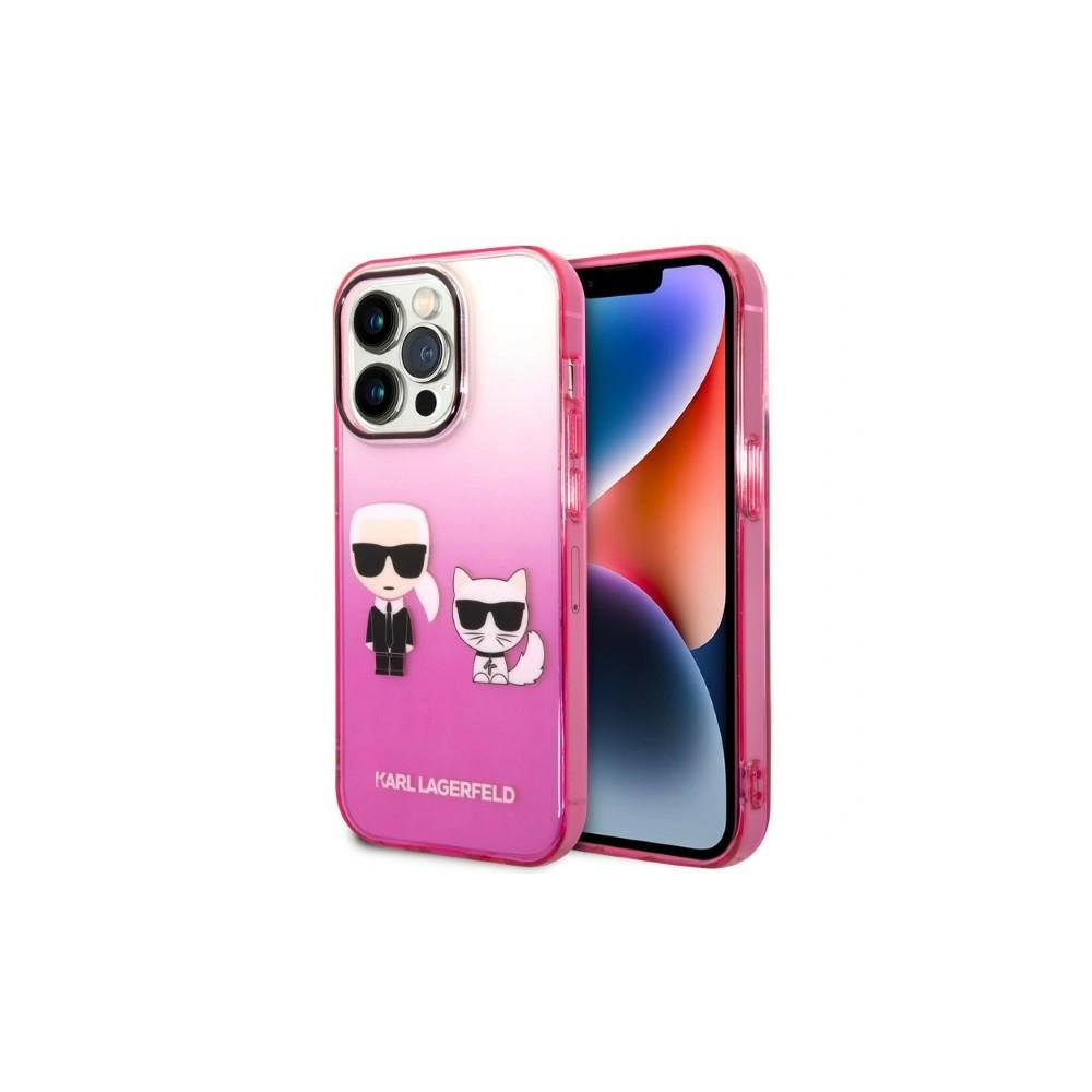 Hurtownia GSM - Etui Karl Lagerfeld KLHCP14LTGKCP Apple iPhone 14 Pro hardcase růžový/pink Gradient Ikonik Karl & Choupette - KLD1168 - {ean13} - Hurt