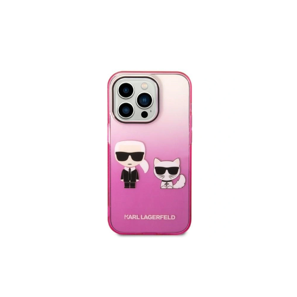 Hurtownia GSM - Etui Karl Lagerfeld KLHCP14LTGKCP Apple iPhone 14 Pro hardcase růžový/pink Gradient Ikonik Karl & Choupette - KLD1168 - {ean13} - Hurt