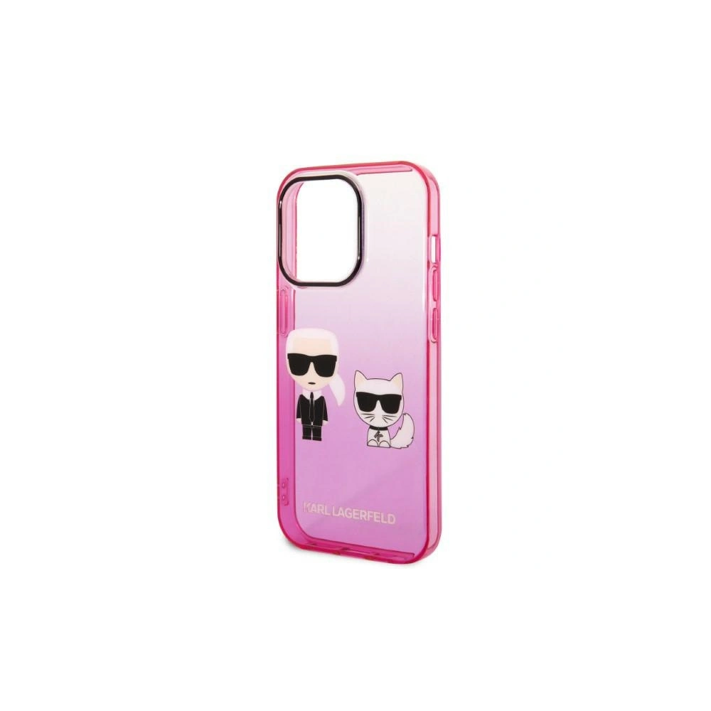 Hurtownia GSM - Etui Karl Lagerfeld KLHCP14LTGKCP Apple iPhone 14 Pro hardcase růžový/pink Gradient Ikonik Karl & Choupette - KLD1168 - {ean13} - Hurt